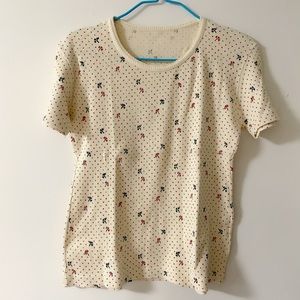 3Leaf Clover Patterned Creme Colored Shirt